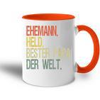 Held Beste Papa Der Welt Help Tasse Zweifarbig