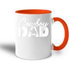 Herren Cowboy Papa Lustig Cowboy Papaatertag Tasse Zweifarbig