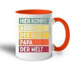 Herren Hier Kommt Armin Der Beste Papa Der Weltatertag Retro Tasse Zweifarbig