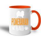 Herren Pomeranian Dad Geschenk Hund Papa Pommeratertag Geschenk Tasse Zweifarbig