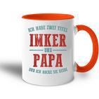 Ich Habe Zwei Titel Imker Und Papa Und Ich Rocke Beide Tasse Zweifarbig