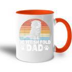 Katzenbesitzer Katzen Papa Retro Scottish Fold Dad Tasse Zweifarbig