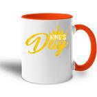 Kingsday Orange Amsterdam Koningsdag Kings Day Netherlands Tasse Zweifarbig