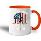 Mein Lieblings-Baseballspieler Nennt Mich Papa American Flag Dad Kapuzenjacke Tasse Zweifarbig