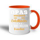 Opas Weil Enkelkinder Wahre Helden Brauchen Großfather Tasse Zweifarbig