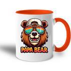 Papa Bär Papa Bearatertagsgeschenk Für Papa Spruch Lustig Tasse Zweifarbig