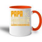 Papa Bist Der Whole Werkzeugkasten Father's Day Tasse Zweifarbig