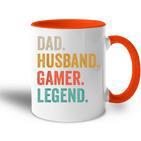 Papa Ehemann Gamer Legendideospielspieler Gaming Dad Tasse Zweifarbig