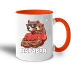 Papabear Bear Papa Und Baby Papa Father's Day Für Einen Papa Tasse Zweifarbig