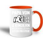 Papaon 2 Kindern Papa 2 Kinder Tasse Zweifarbig