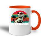 Papasaurus T Rex Papa Saurus Dinosaurier Familie Tasse Zweifarbig