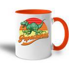 Papasaurus Lustigesater Papa Dino Tasse Zweifarbig