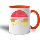 Retro Elk Silhouette Tasse Zweifarbig