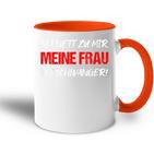 Sei Nett Meine Frau Ist Pregnant Papa Fatherhood Tasse Zweifarbig