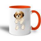 Shih Tzu Puppy In Pocket Tasse Zweifarbig