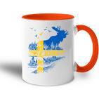 Sweden Flag Sverige Flag Elk Sweden Tasse Zweifarbig