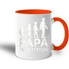 Vater Evolution Silhouette Papa Evolution Tasse Zweifarbig