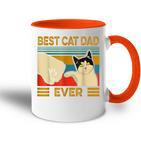 Vintage Best Cat Dad Ever Bump Fit Tasse Zweifarbig