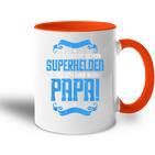 Wer Braucht Schon Superhelden Ich Hab Papa Tasse Zweifarbig