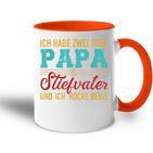 Zwei Titel Papa Und Steppapa Und Rocke Both Stepdad Tasse Zweifarbig