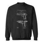 1911 Retrointage Handgun Chart Blue Break Pistol 45Acp Sweatshirt