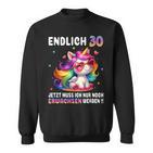 30 Geburtstag Geschenke Frau 30 Jahre Einhorn Party Outfit Sweatshirt