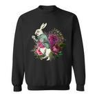Alice Wonderland Rabbit Pocket Watch Sweatshirt