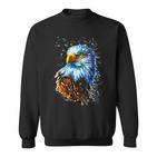 Amerikanischer Adler Handgemalter Adler Sweatshirt