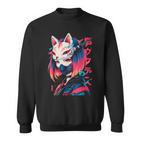 Anime Manga Cyberpunk Aesthetic Techwear Harajuku Kitsune Sweatshirt