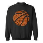 Basketball-Wortwolke Schwarzes Sweatshirt, Sportmotiv Tee