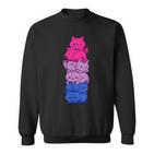 Bi Pride Cat Lgbt Bisexual Flag Cute Kawaii Cat Sweatshirt