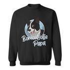 Border Collie Papa Mit Comic Zeichnung Herren Sweatshirt