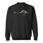 Brazil Flag Heartbeat Sweatshirt