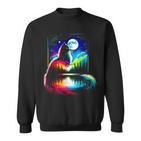 Bunte Katze Geist Tier Katze Besitzer Coole Illustration Kunst Sweatshirt