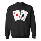 Card Game Spades And Heart As Cards For Skat And Poker Sweatshirt