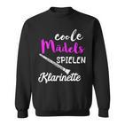 Coole Mädels Spielen Klarinette Klarinettist Musikschule Sweatshirt