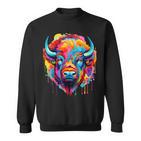 Cooles Bison-Kopf- Mit Hellen Farben Sweatshirt