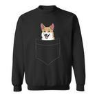 Corgi Dog In Bag Cute Dog Pockets Corgi Sweatshirt