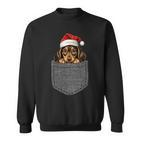 Dachshund Pocket Dog Christmas Black Sweatshirt