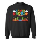 Damen Gamer-Papa Retro-Gamer-Vater-Nostalgiepapa Level Aufsteigen Mit-Ausschnitt Sweatshirt