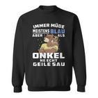 Damen Immer Müde Meistens Blau Onkel Papaatertagater Onkel Mit-Ausschnitt Sweatshirt