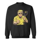 Damen Lustiges Trump-Spiel Pickleballatertag Papa Weihnachten Mit-Ausschnitt Sweatshirt