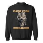 Damen Maine Coon Papa Katzenliebhaber Maine Coon Dad Mit-Ausschnitt Sweatshirt