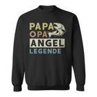 Damen Papa Opa Angel Legende Geschenk Zumatertag Für Angler Mit-Ausschnitt Sweatshirt