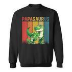 Damen Papasaurusatertag Bester Papa T-Rex Papa Mit-Ausschnitt Sweatshirt