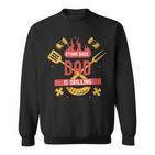 Damen Stand Back Papa Grillt Mit-Ausschnitt Sweatshirt