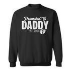 Damenatertag Erstes Mal Papa 2024 Promoted To Daddy Est 2024 Mit-Ausschnitt Sweatshirt