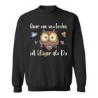 Einer von uns Beiden ist klüger als du Süße Eule Sweatshirt, Lustiges Spruchshirt