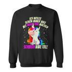 Einhorn & Spruch Was mit Menschen machen Schwarzes Sweatshirt