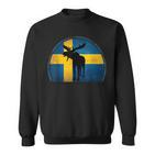 Elk Sweden Flag Scandinavia Retro Sweatshirt